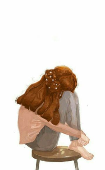 hình nền sad cô gái ngồi bó gối