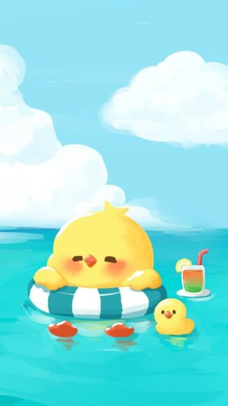 hình nền vịt vàng cute dễ thương