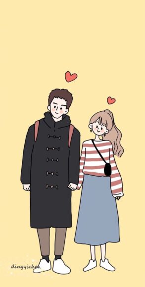 hình người yêu hoạt hình dễ thương