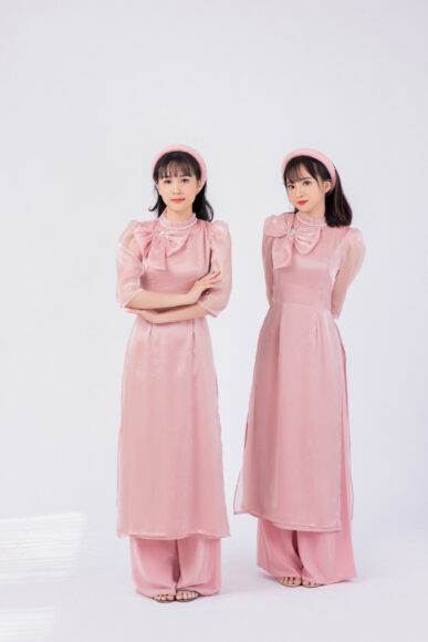 mẫu áo dài bưng quả tay phồng