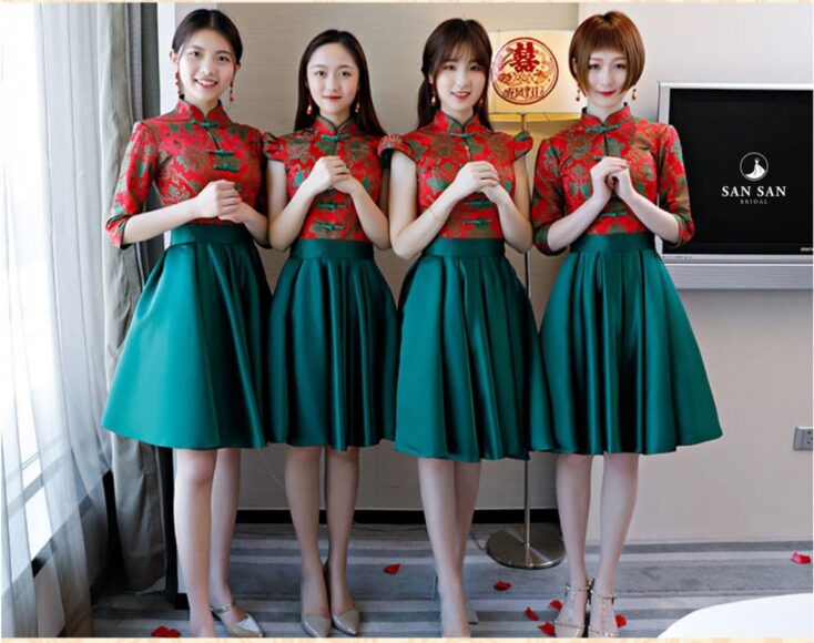 mẫu váy phù dâu đẹp cổ điển