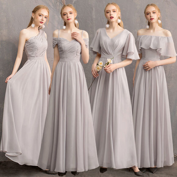 mẫu váy phù dâu đẹp màu xám