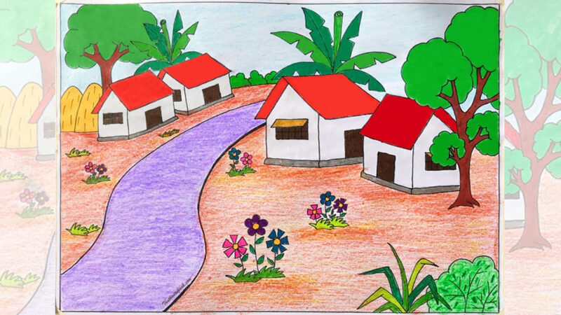 Vẽ tranh đề tài tự chọn, tự do về phong cảnh đẹp quê hương