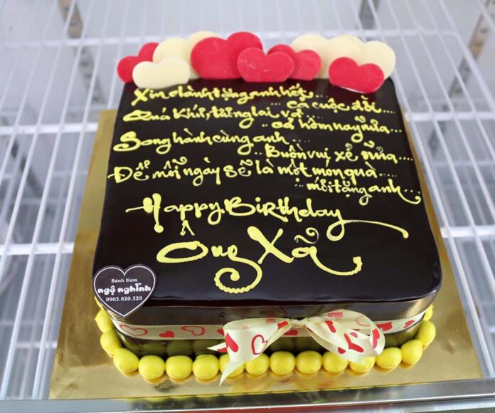 ảnh bánh sinh nhật chồng có chữ ý nghĩa sâu sắc