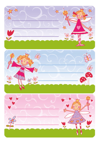 ảnh mẫu nhãn vở cô tiên nhỏ xinh