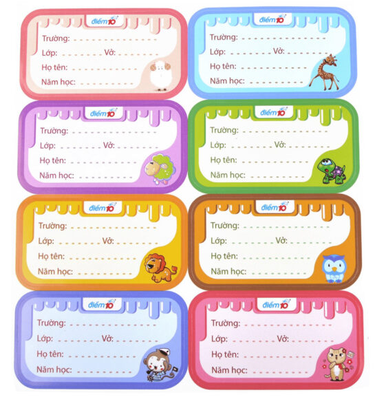 ảnh mẫu nhãn vở động vật đáng yêu