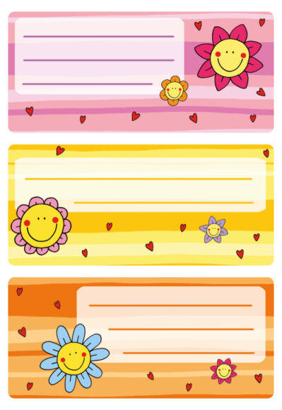 ảnh mẫu nhãn vở mặt trời bé con đáng yêu