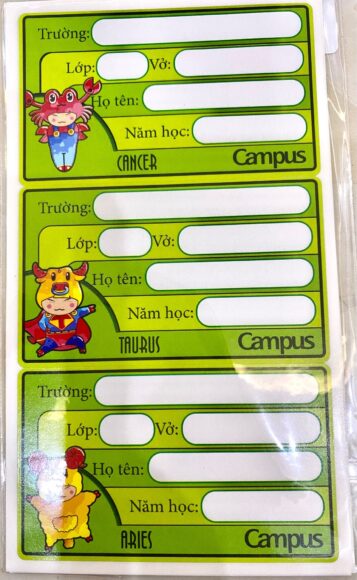 ảnh mẫu nhãn vở mới nhất của campus