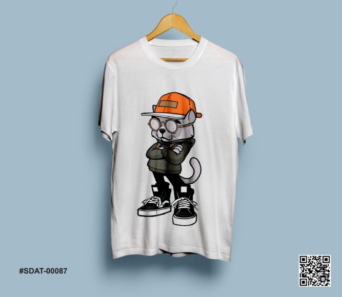 áo thun in hình mèo ăn mặc chất