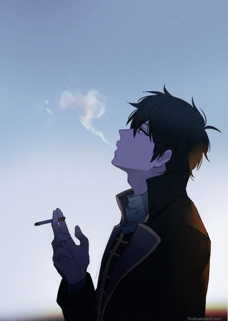 Anime Art - việc hút thuốc một mình vào đêm khuya một mình... | Facebook