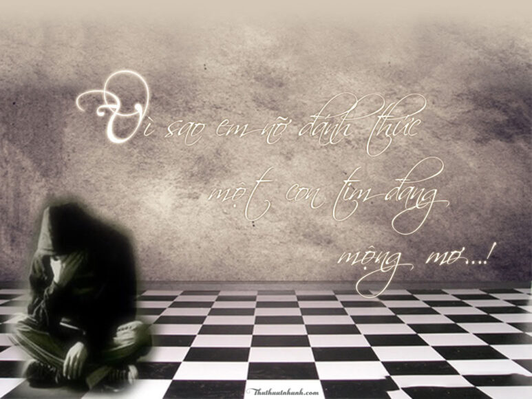 Hình ảnh chữ buồn về tình yêu của người con trai