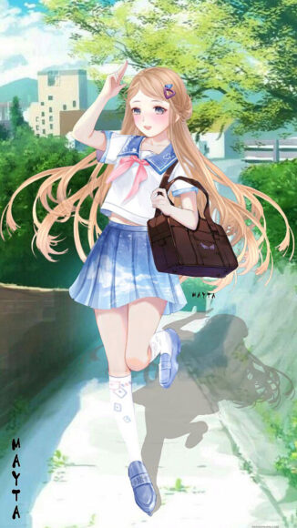 Hình nền anime dễ thương vui vẻ