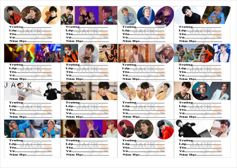 mẫu nhãn vở jack độc đáo