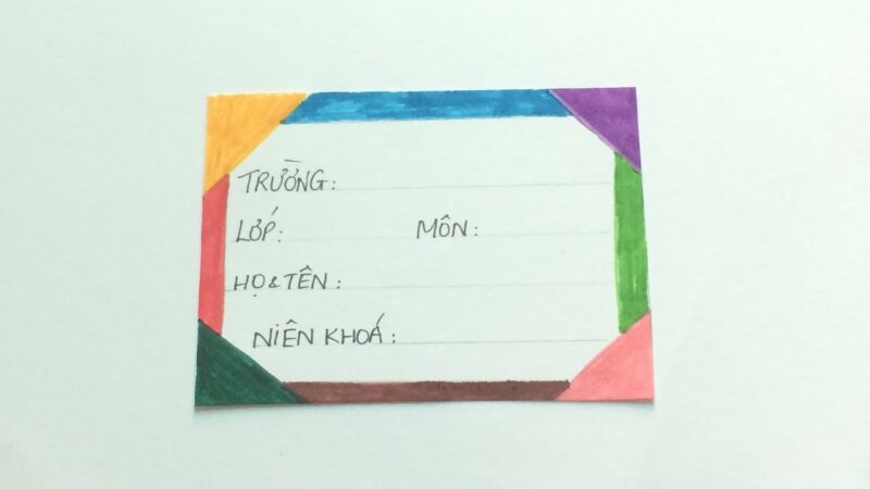 Mẫu nhãn vở tự làm đơn giản