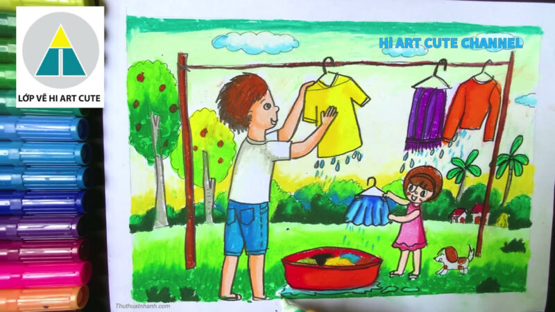 Vẽ tranh cuộc sống, sinh hoạt, vui chơi đơn giản