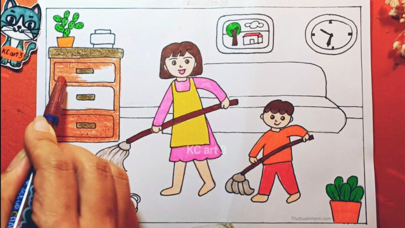 Vẽ tranh cuộc sống, sinh hoạt, vui chơi đơn giản nhất