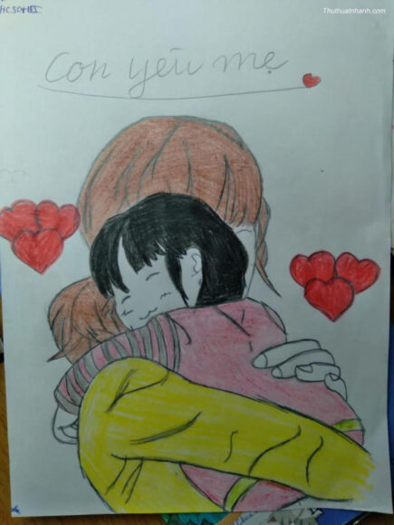 Vẽ tranh mẹ đẹp đơn giản