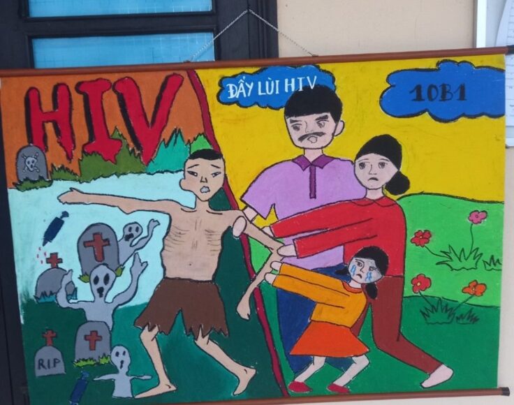 Vẽ tranh phòng chống HIV AIDS đơn giản cho học sinh
