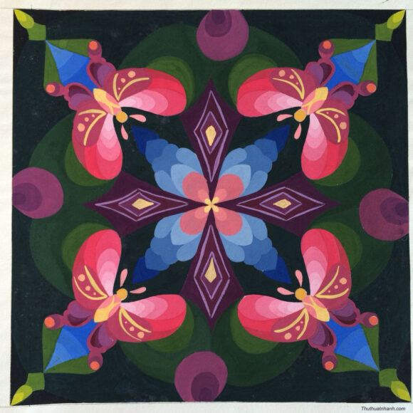 Vẽ tranh trang trí hình vuông con vật