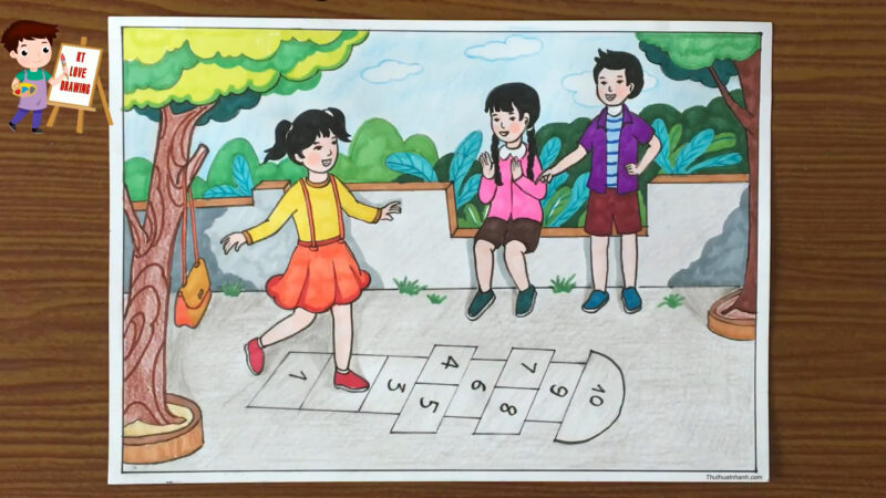 Vẽ tranh trò chơi dân gian Việt Nam