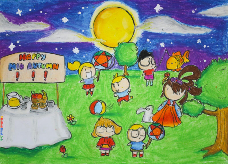 Vẽ tranh Trung Thu đơn giản