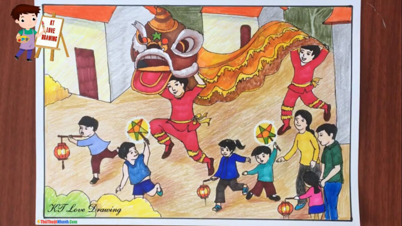 Vẽ tranh Trung Thu vui nhộn đẹp nhất