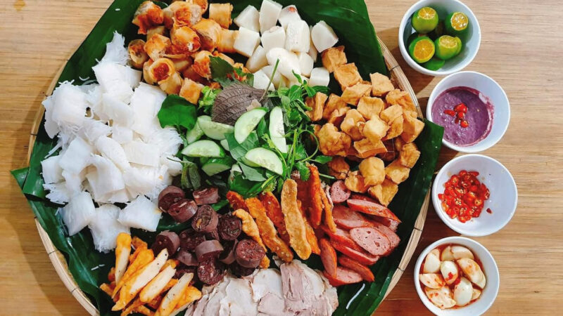 ảnh bún đậu mắm tôm có thêm cà pháo