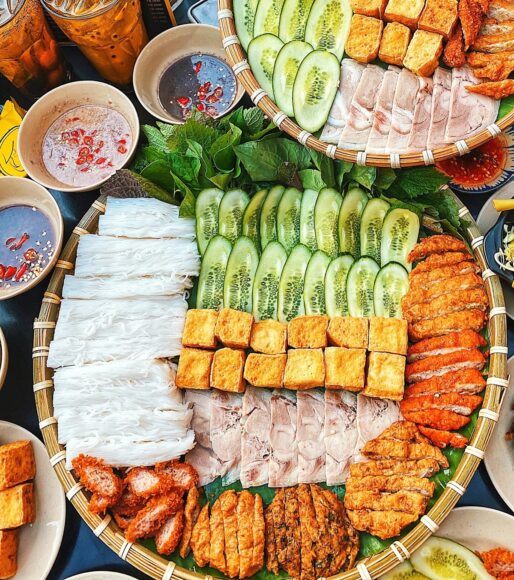 ảnh bún đậu mắm tôm được xếp đẹp mắt