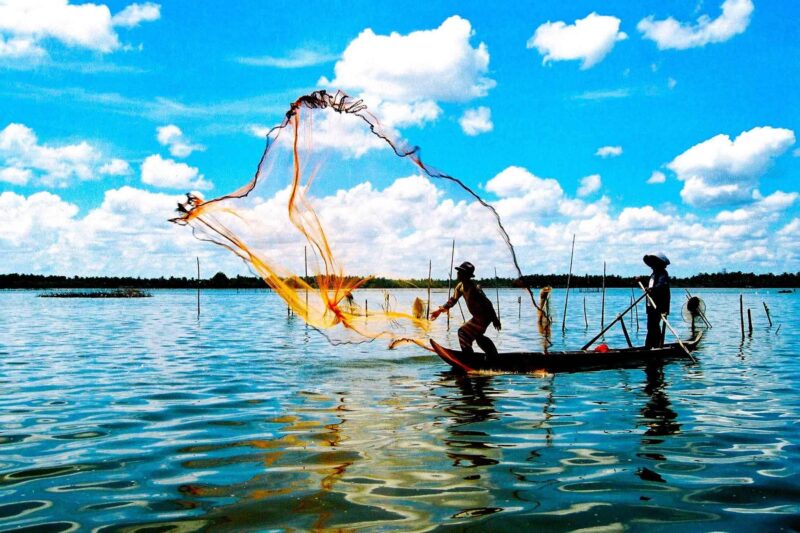 ảnh quê hương miền tây thả lưới