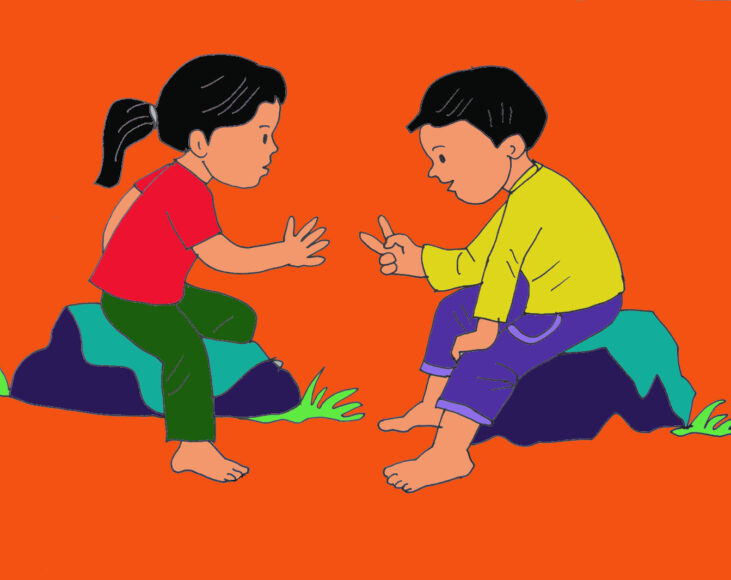 ảnh trò chơi dân gian Việt Nam oẳn tù tì