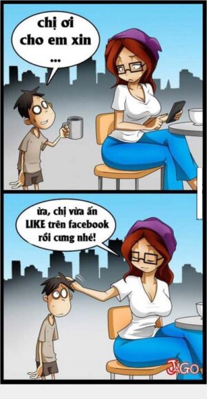 hình ăn xin hài hước thời buổi công nghệ lên ngôi