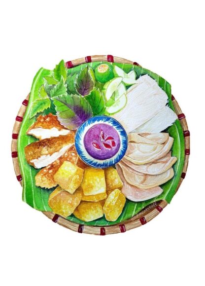 hình ảnh bún đậu mắm tôm cute