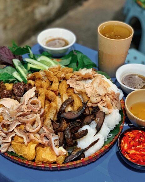 hình ảnh bún đậu mắm tôm thêm lòng heo