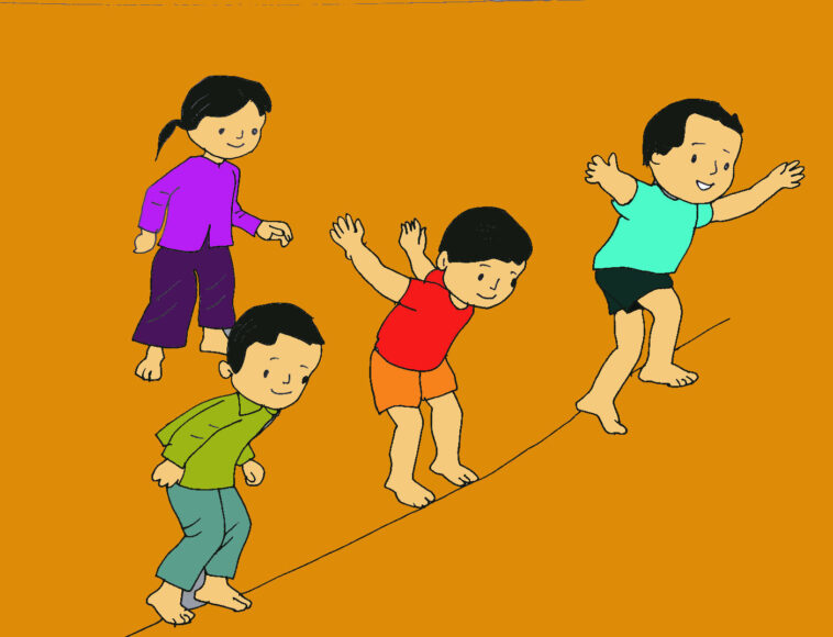 hình ảnh trò chơi dân gian Việt Nam thi bật xa