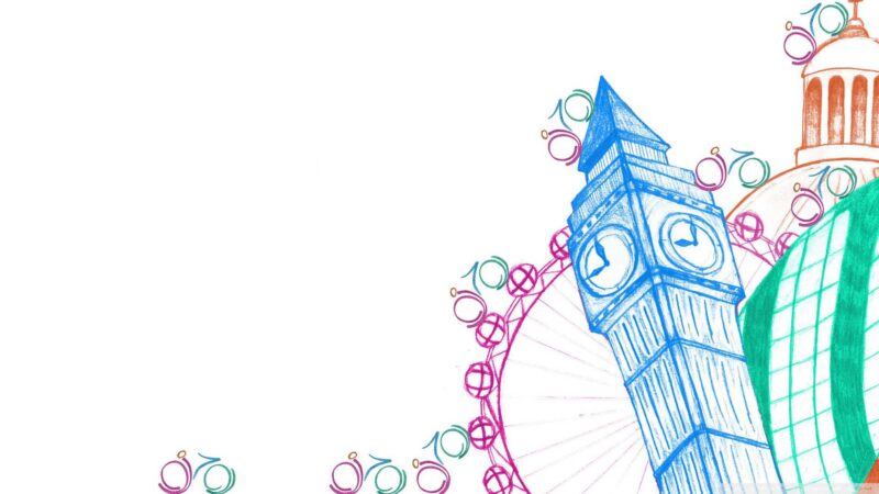 Hình nền Powerpoint đơn giản tháp đồng hồ