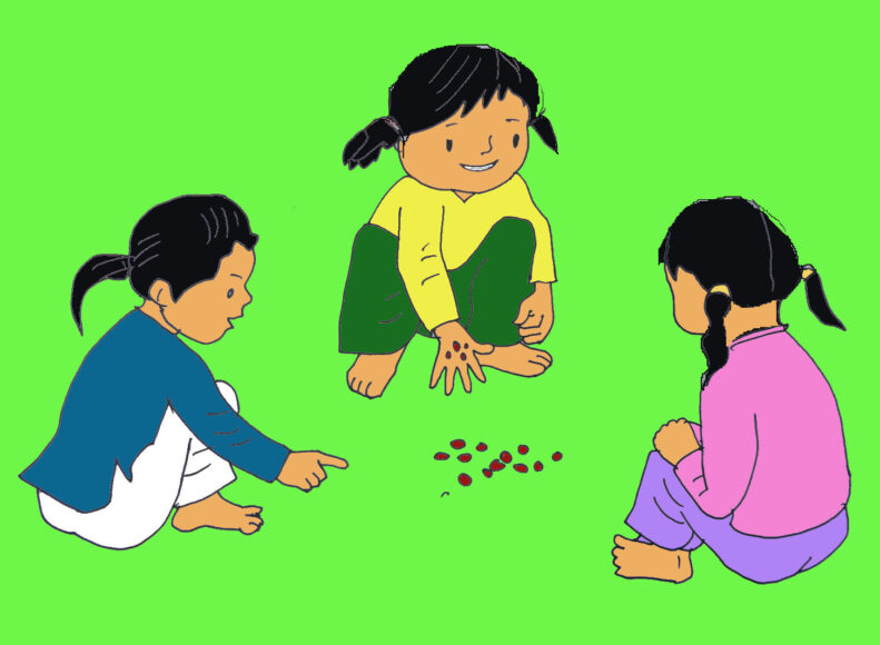 hình trò chơi dân gian Việt Nam thảy đá