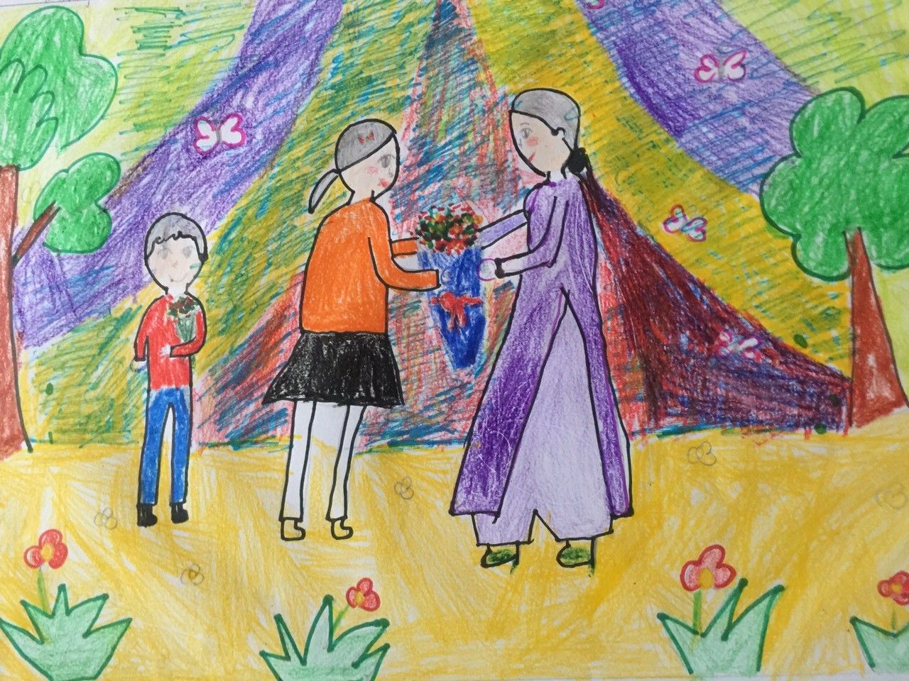 Vẽ Tranh 20-10 Đẹp Tặng Mẹ Và Cô Giáo Tôn Vinh Nét Đẹp Phụ Nữ Việt