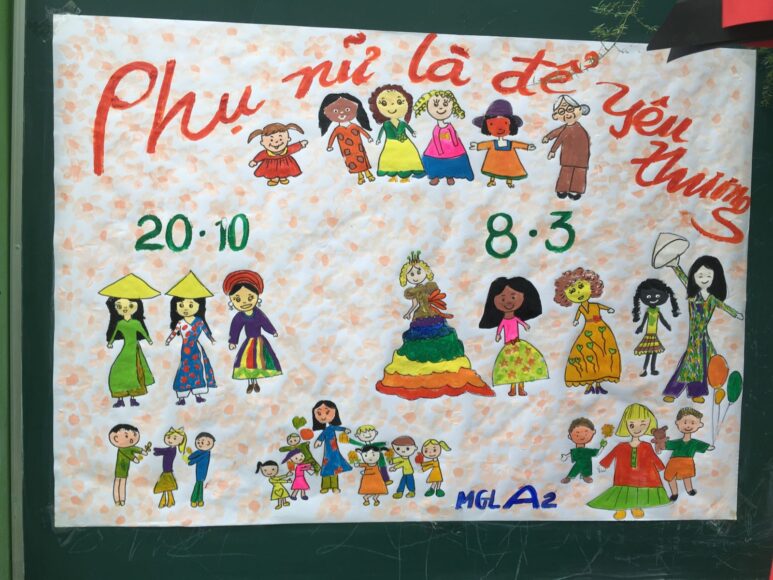 tranh vẽ 20-10 phụ nữ là để yêu thương