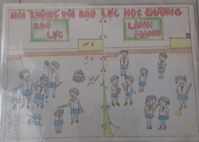 tranh vẽ bạo lực học đường môi trường bạo lực và lành mạnh