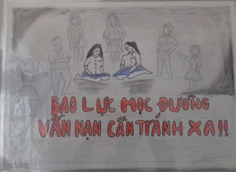 tranh vẽ bạo lực học đường vấn nạn cần tránh xa