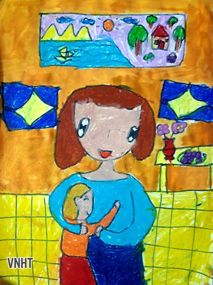 Vẽ tranh chủ đề 20-10 của học sinh lớp 3