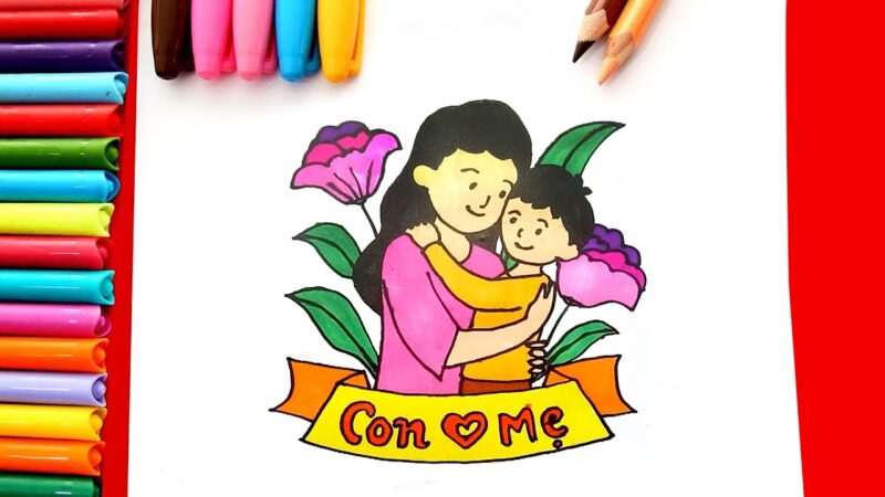 Vẽ tranh chủ đề 20-10 tình yêu của bé dành cho mẹ của mình
