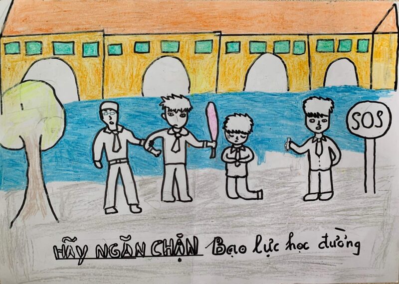 vẽ tranh đề tài bạo lực học đường và tín hiệu cầu cứu