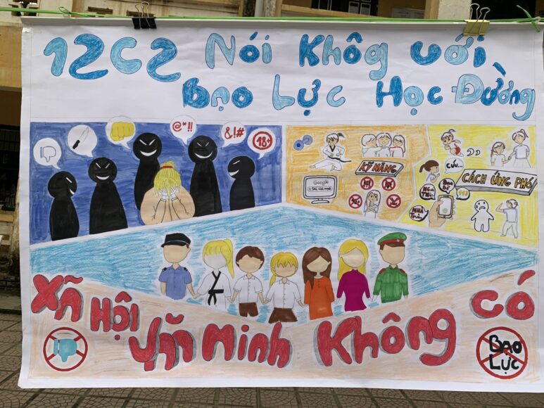 vẽ tranh đề tài bạo lực học đường vì xã hội văn minh không có bạo lực