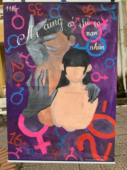 vẽ tranh đề tài bạo lực học đường xâm hại trẻ em