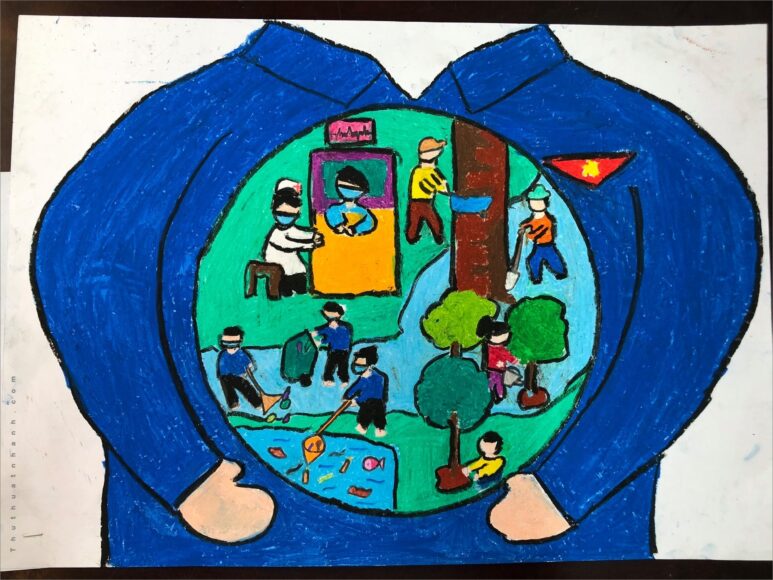 Vẽ tranh đoàn thanh niên cộng sản Hồ Chí Minh