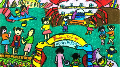 vẽ tranh ngày hội sắc màu đẹp