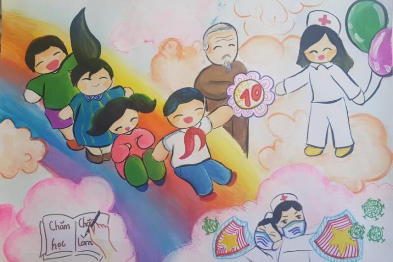 Vẽ tranh ngày hội sắc màu vì trẻ em vui khỏe