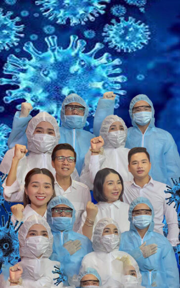 bức ảnh nụ cười chiến thắng của tập thể y bác sĩ sau dịch covid