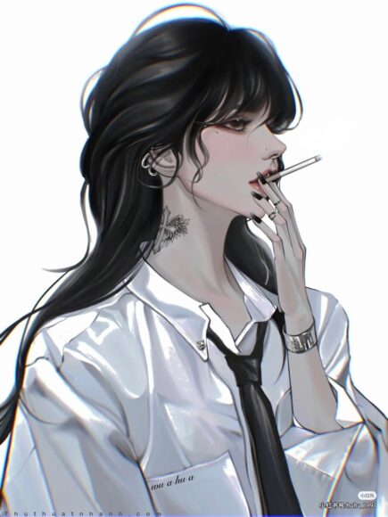 hình ảnh hút thuốc anime ngầu